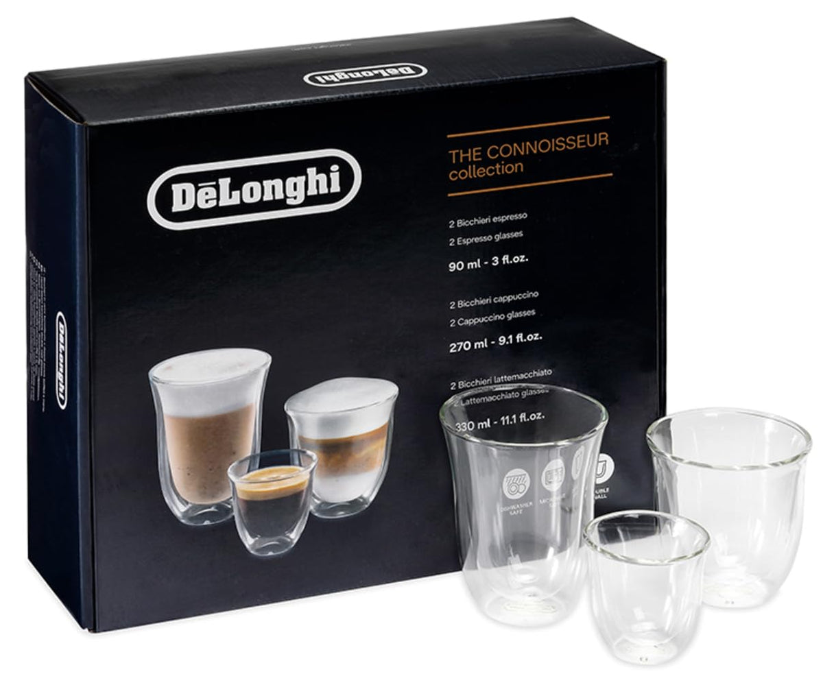 Vasos expreso De'Longhi de doble pared para un servicio elegante.