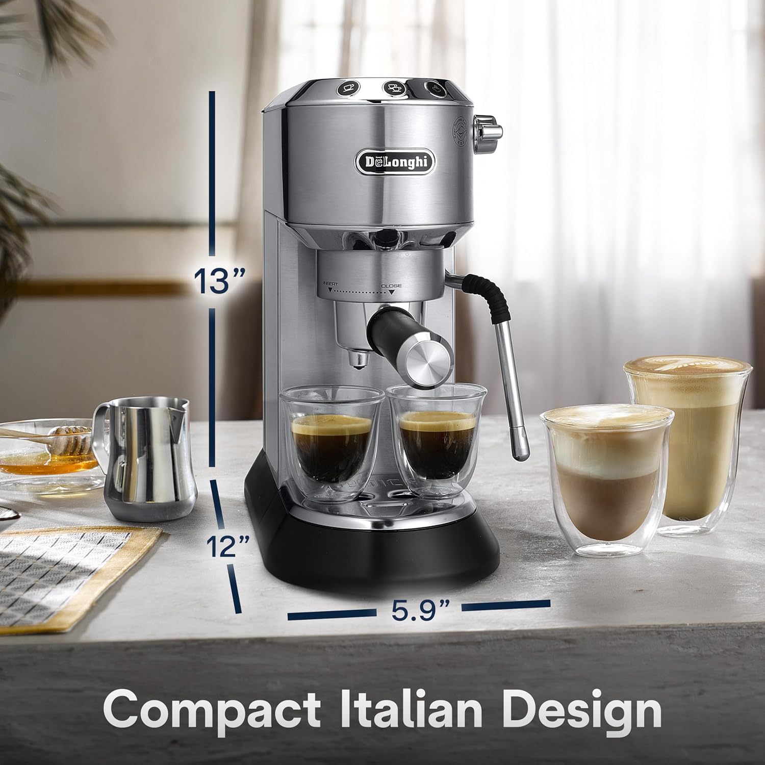 La De'Longhi Dedica Arte, taza espresso, perfecta para bebidas en casa.