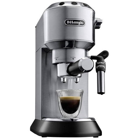 De'Longhi Dedica Deluxe, vista frontal, diseño ultradelgado ideal para cocinas pequeñas.
