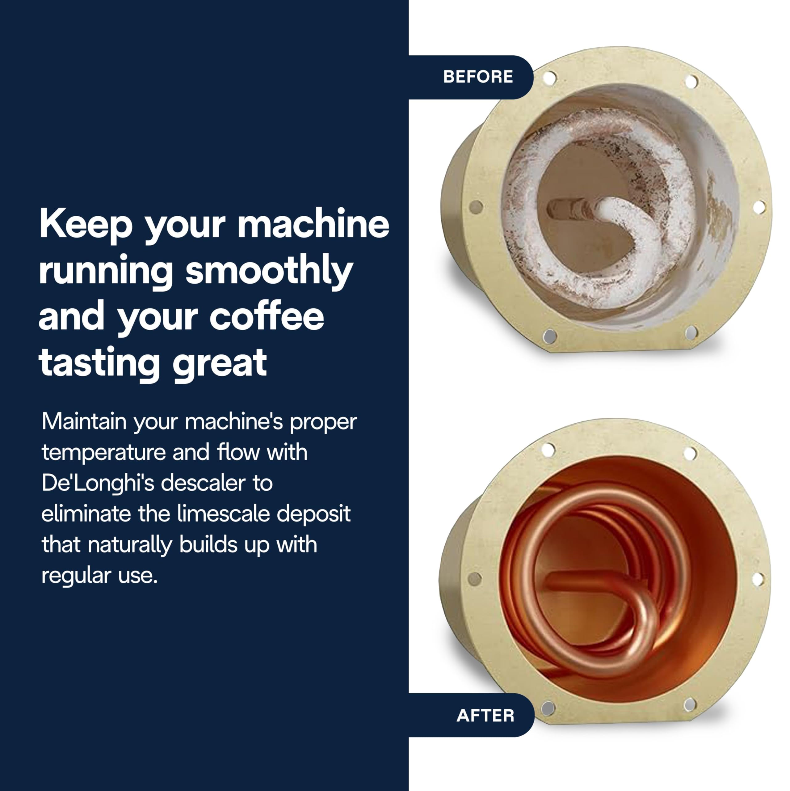De'Longhi EcoDecalk: eliminación de cal para un sabor más consistente.