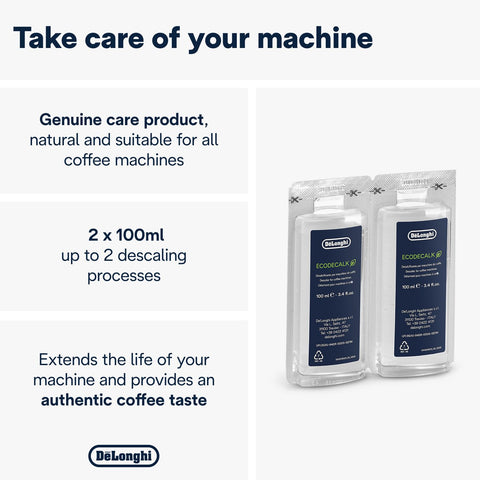 De'Longhi Ecodecalk: aplicación rápida en máquina para un mantenimiento regular.