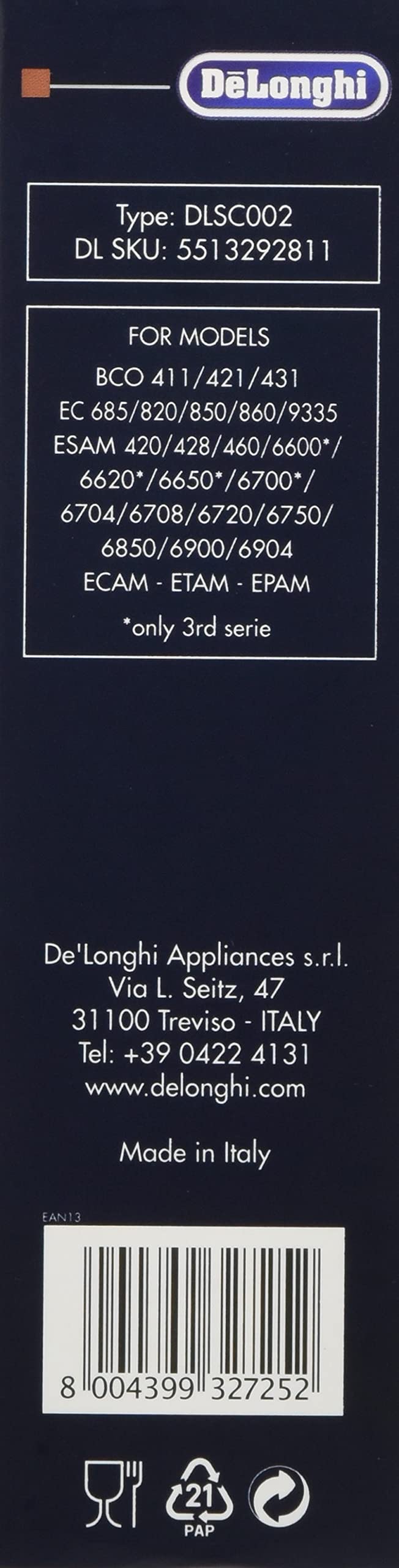 De'Longhi SER3017 compatible con modelos 3066 y 3067.