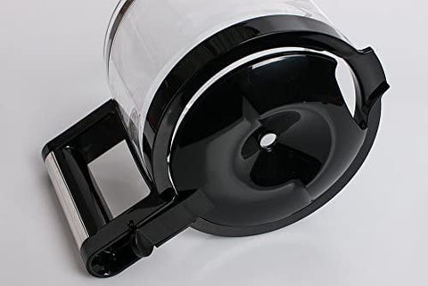 Jarra de vidrio De'Longhi con tapa plana para verter sin goteo.