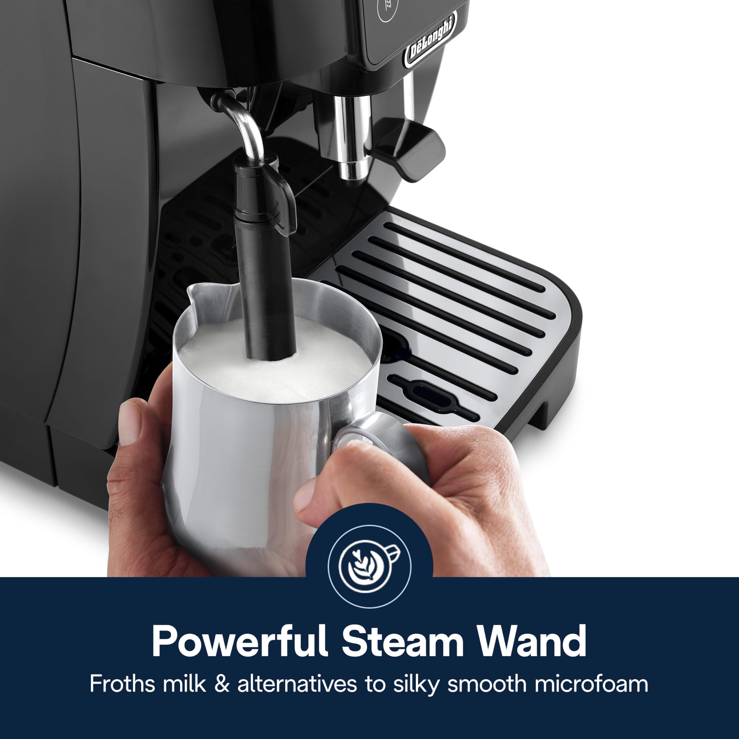 De'Longhi Magnifica Start: espumador de leche manual para texturas cremosas.