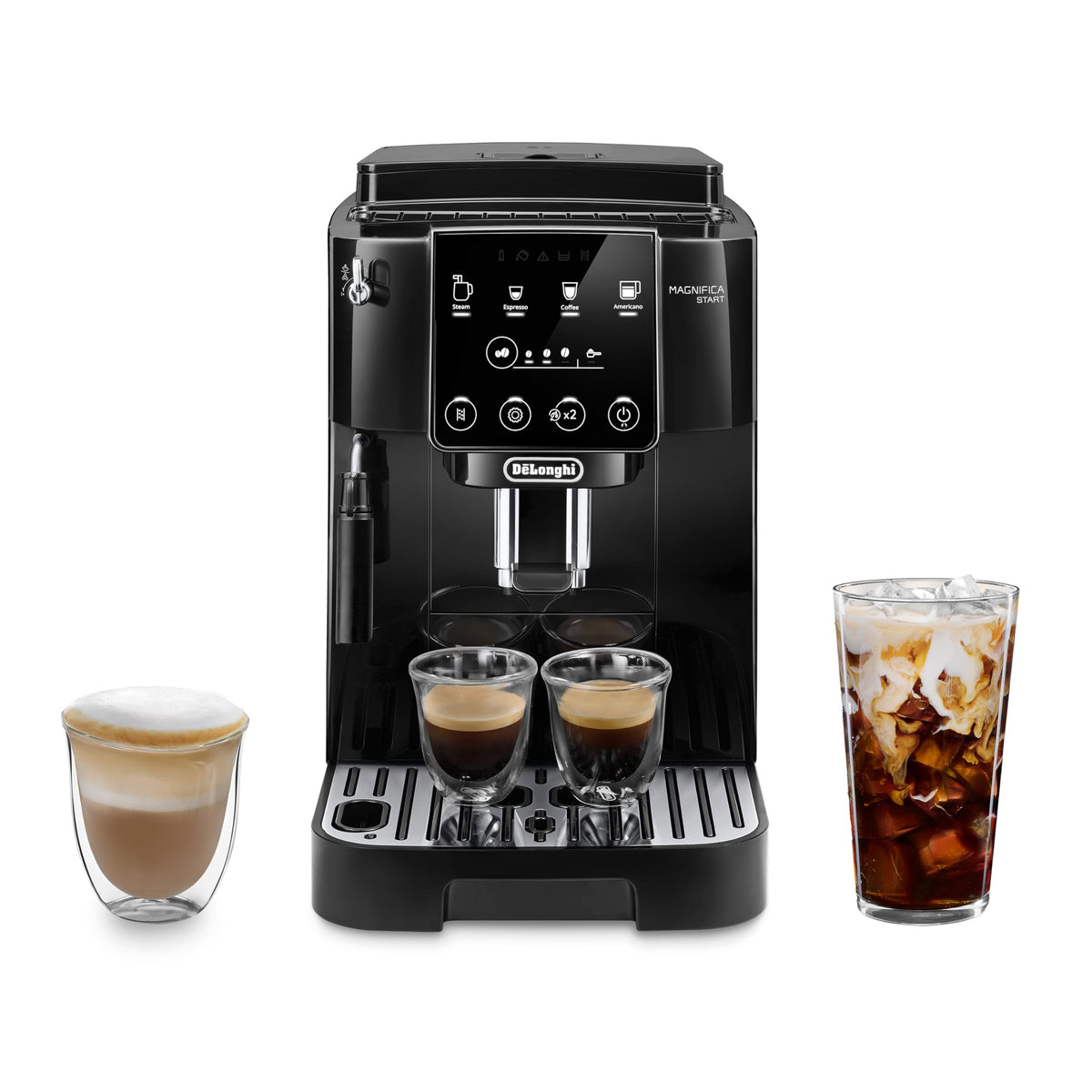 De'Longhi Magnifica Start: panel táctil para controlar intensidad y recetas.