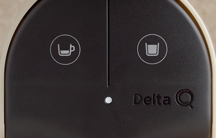 Delta Q Quick Espresso, depósito para 10 cápsulas, orden y capacidad.