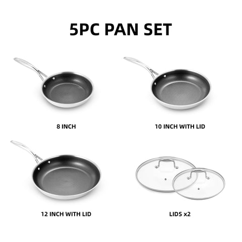 DELUXE sarten 10 pulgadas, superficie cerámica híbrida para desglasar