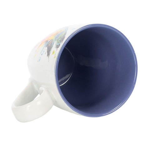 DEMDACO Kaleidoscope, diseño natural y mariposa azul en la taza de loza esmaltada.
