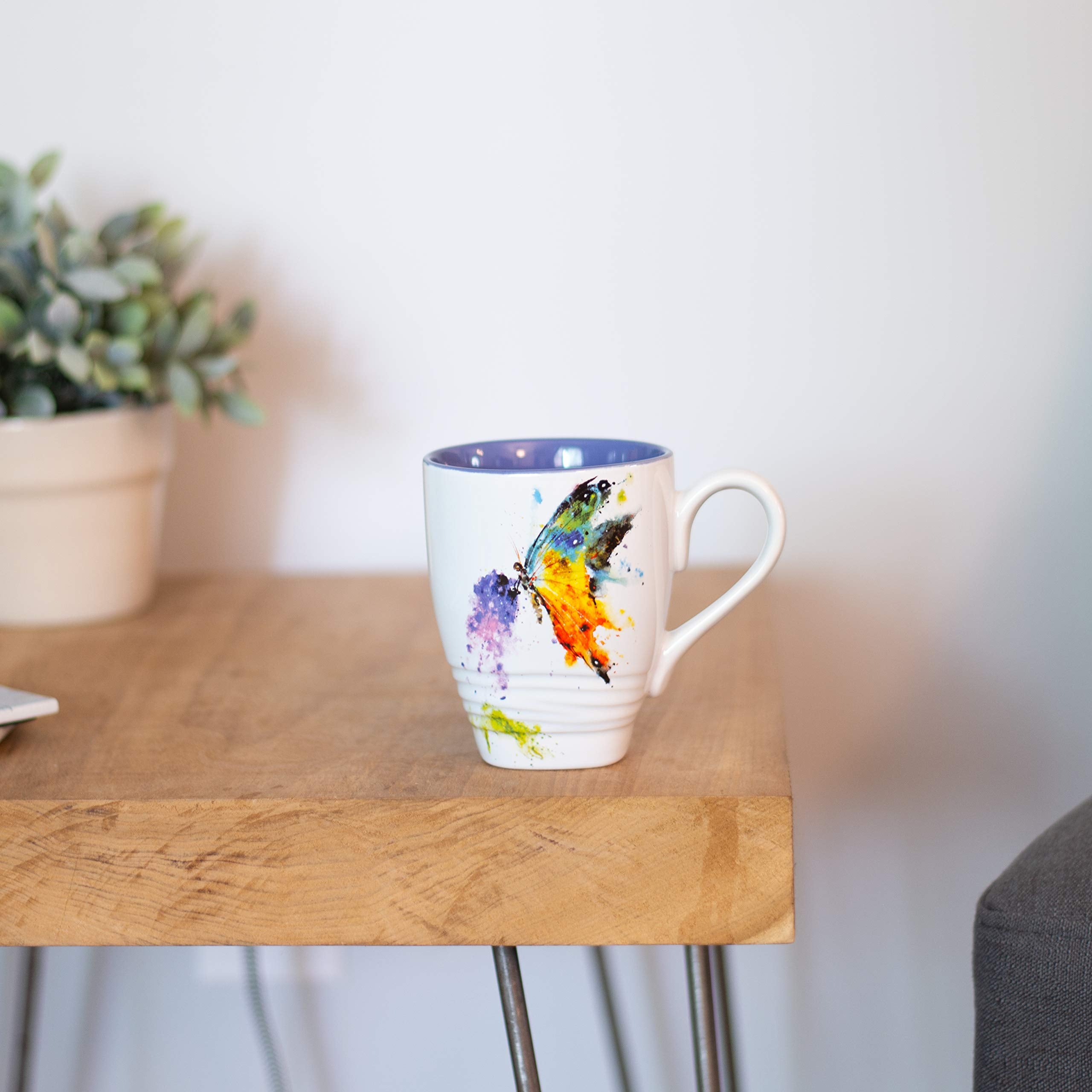 DEMDACO empaquetado protector para envío de taza Kaleidoscope mariposa azul.