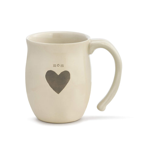 DEMDACO taza cerámica Mamá Corazón gris, ideal para momentos de cariño