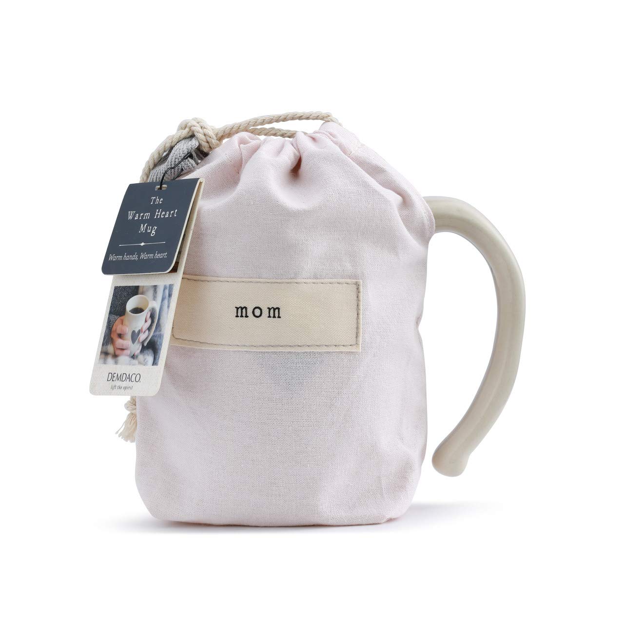 DEMDACO taza cerámica con manija abierta curva para sostener las manos cálidas