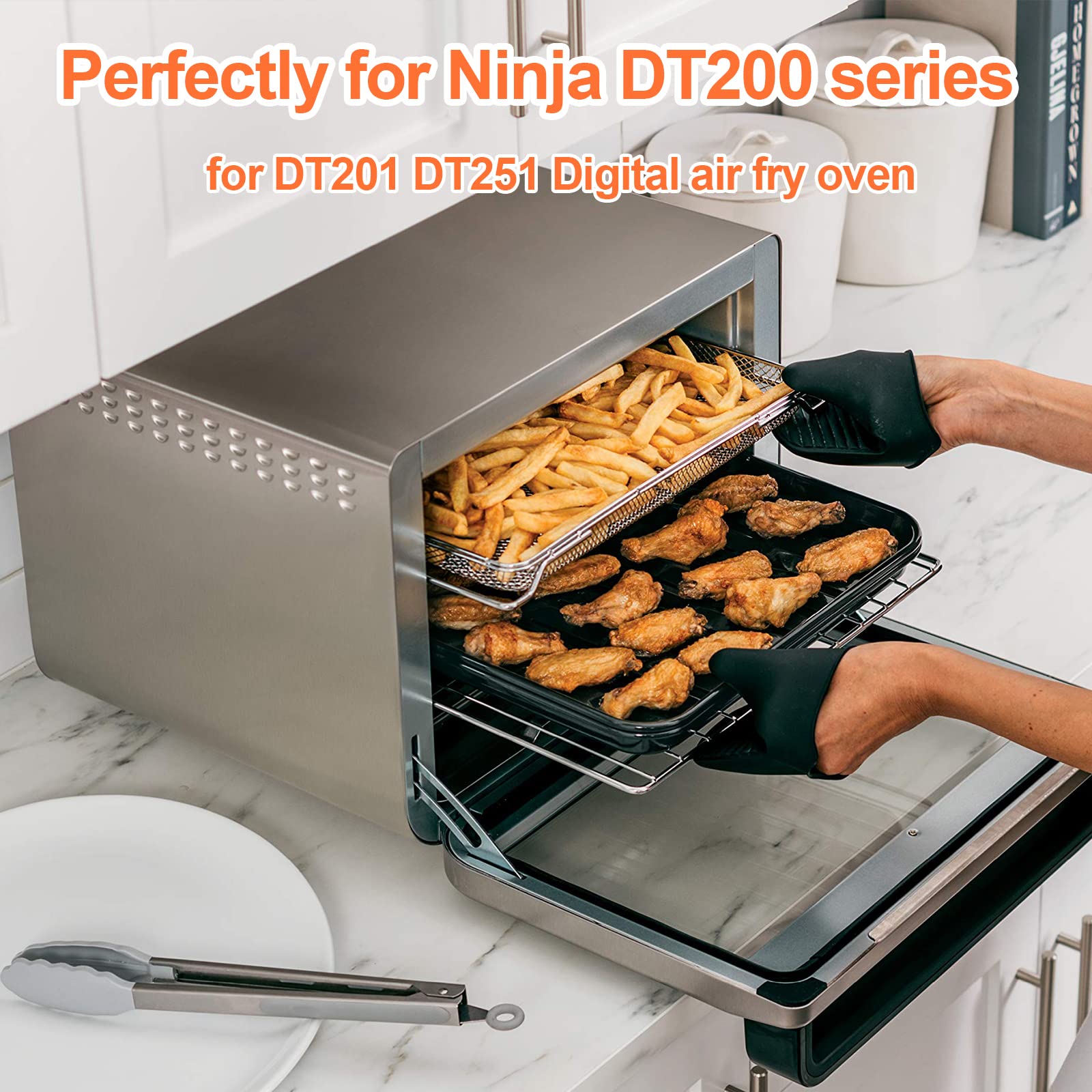 DEMEDO rejilla extraíble para Ninja horno, cocción simultánea sin mezclar sabores.