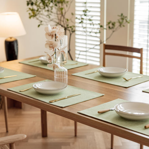 Demetex Green manteles individuales conjunto decorativo para mesa elegante