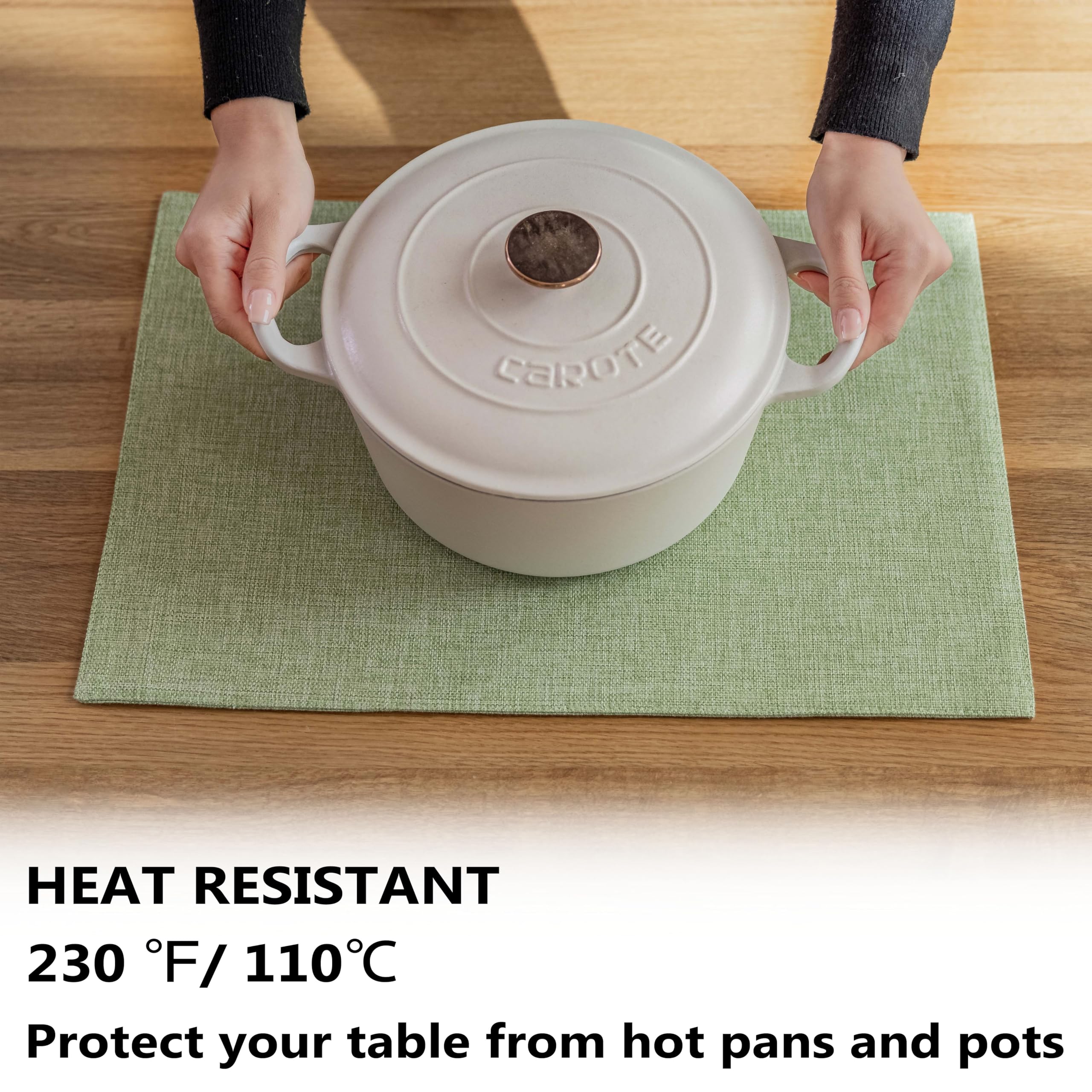 Demetex Green manteles individuales en mesa de comedor