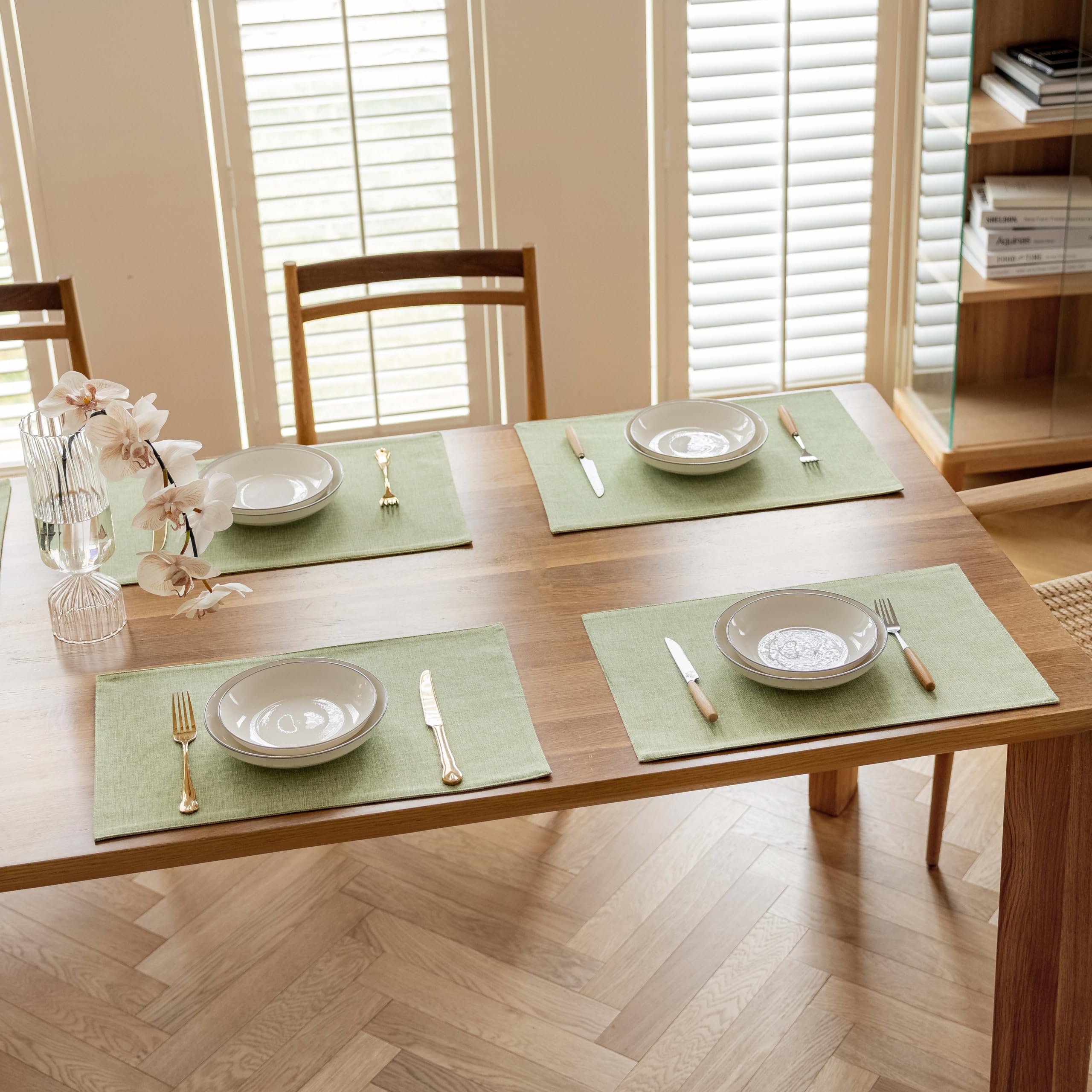Demetex Green manteles individuales requieren lavado suave para conservar color