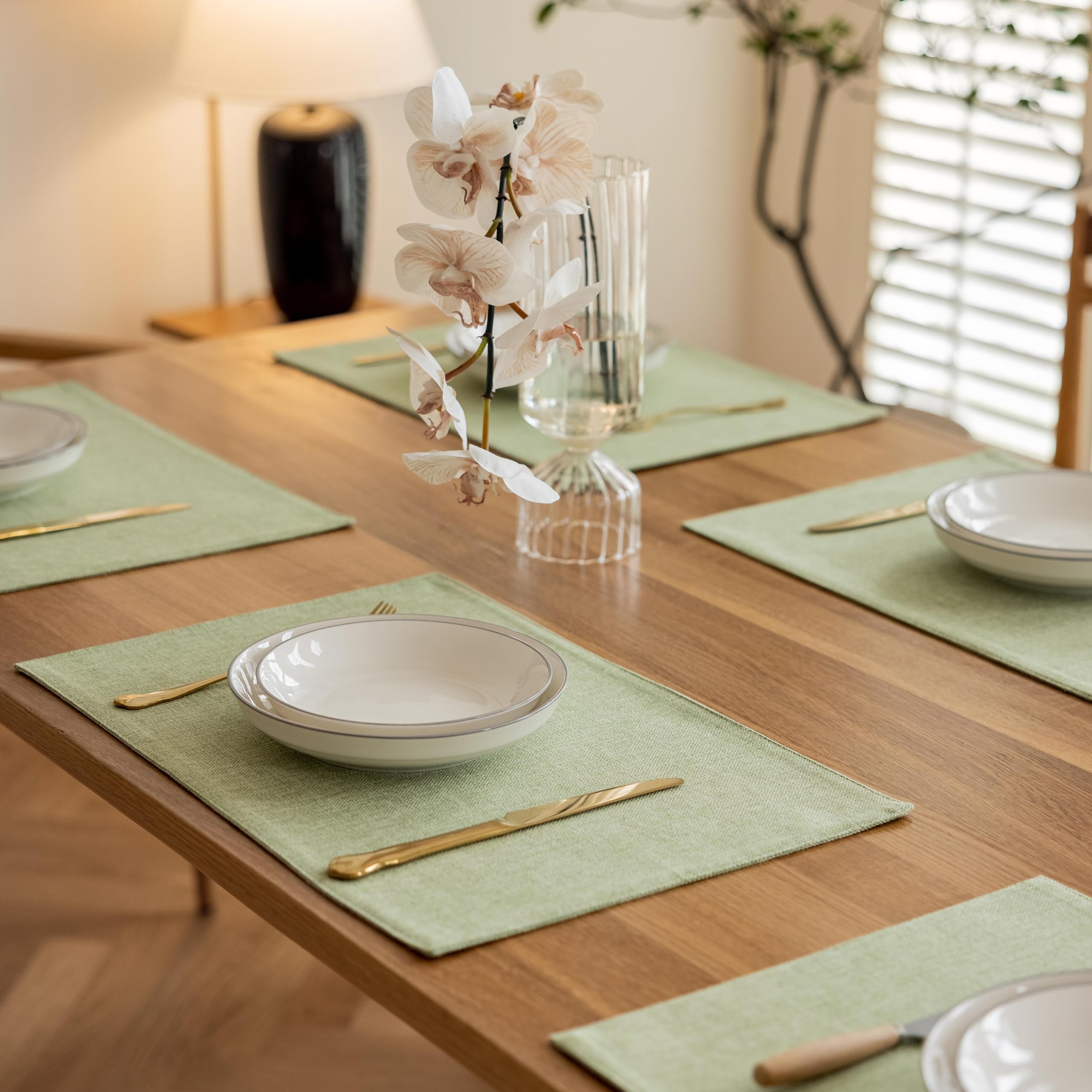 Demetex Green manteles individuales resisten al calor para comidas confortables