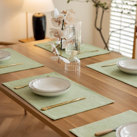 Demetex Green manteles individuales resisten al calor para comidas confortables
