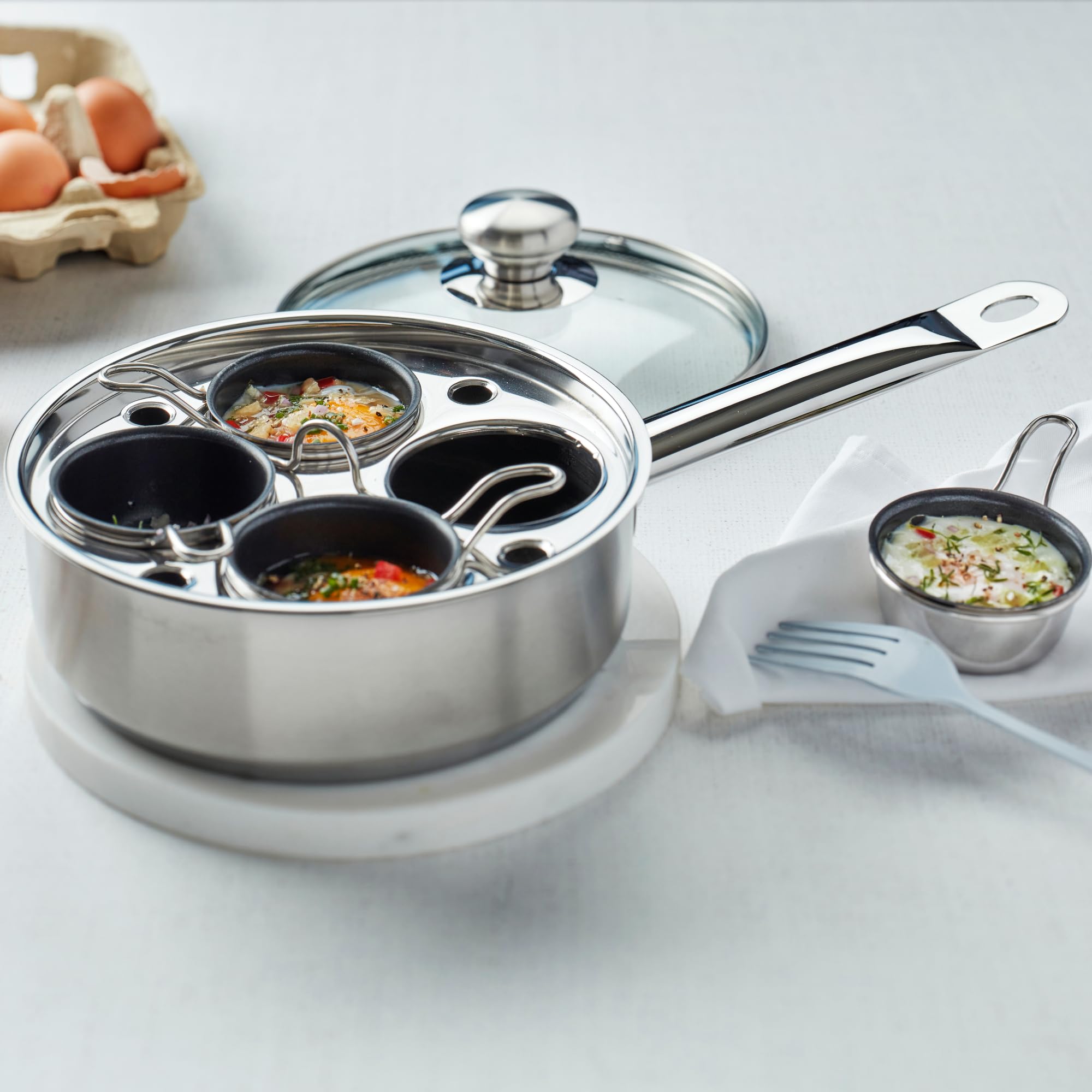 Demeyere Resto: cuencas para huevos desmontables para porciones individuales.