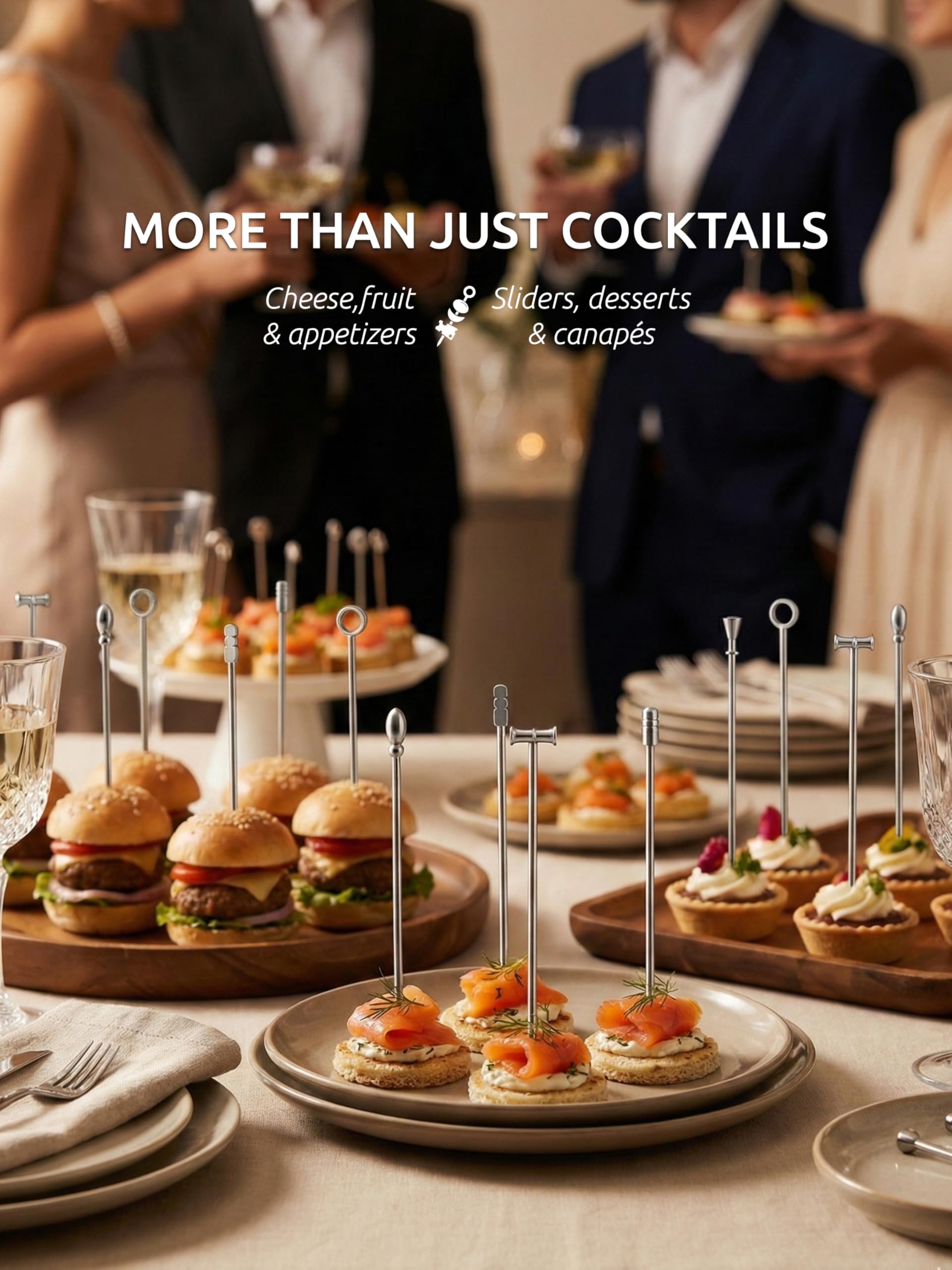 Demigo palillos de cóctel estilo 07 para complementar bebidas y tapas.