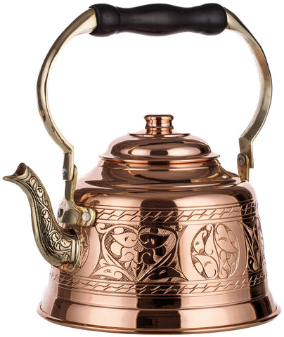 DEMMEX tetera de cobre 1mm grabada a mano, ideal para rituales de té diarios