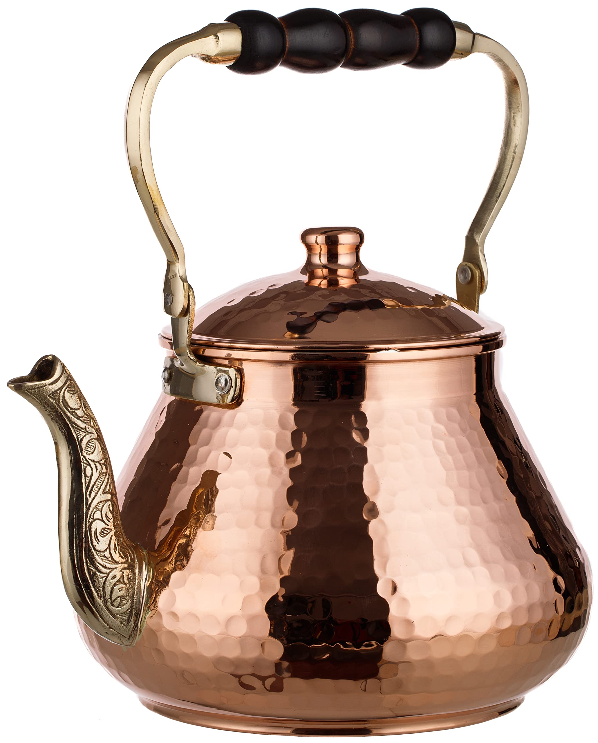 Tetera de cobre DEMMEX 1 mm manual hecha en Turquía para hervir grandes lotes de té