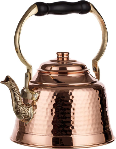 DEMMEX Tetera de cobre martillada muestra la textura artesanal para rituales de té