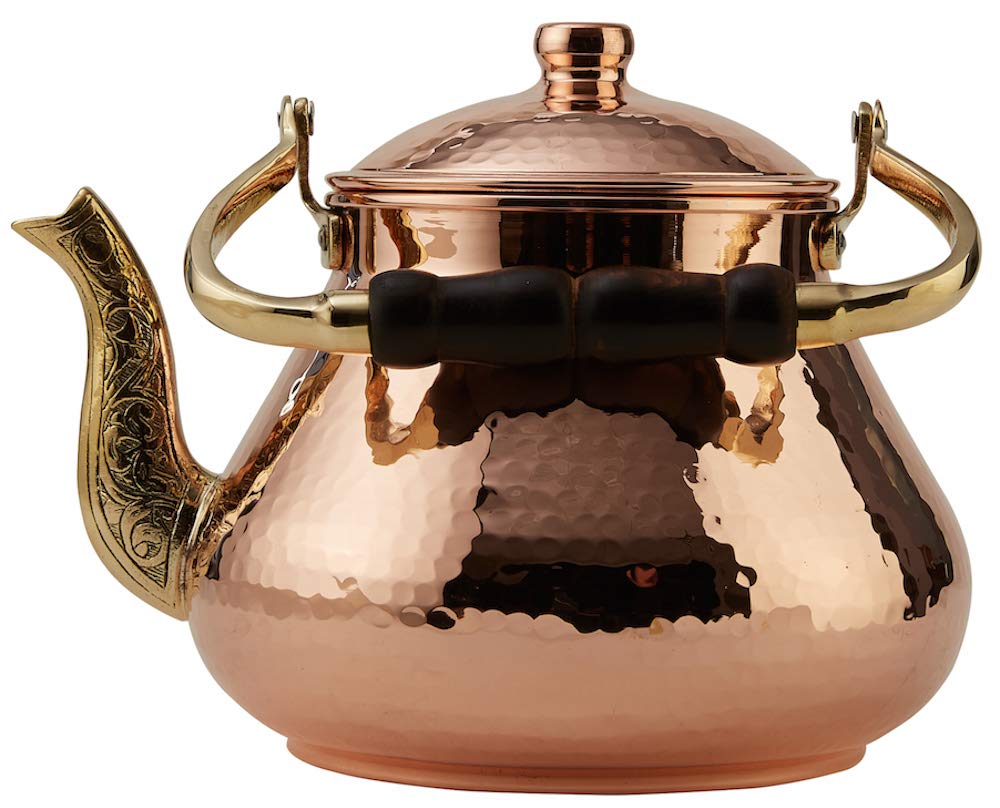 DEMMEX tetera cobre presentación elegante en mesa para rituales de té