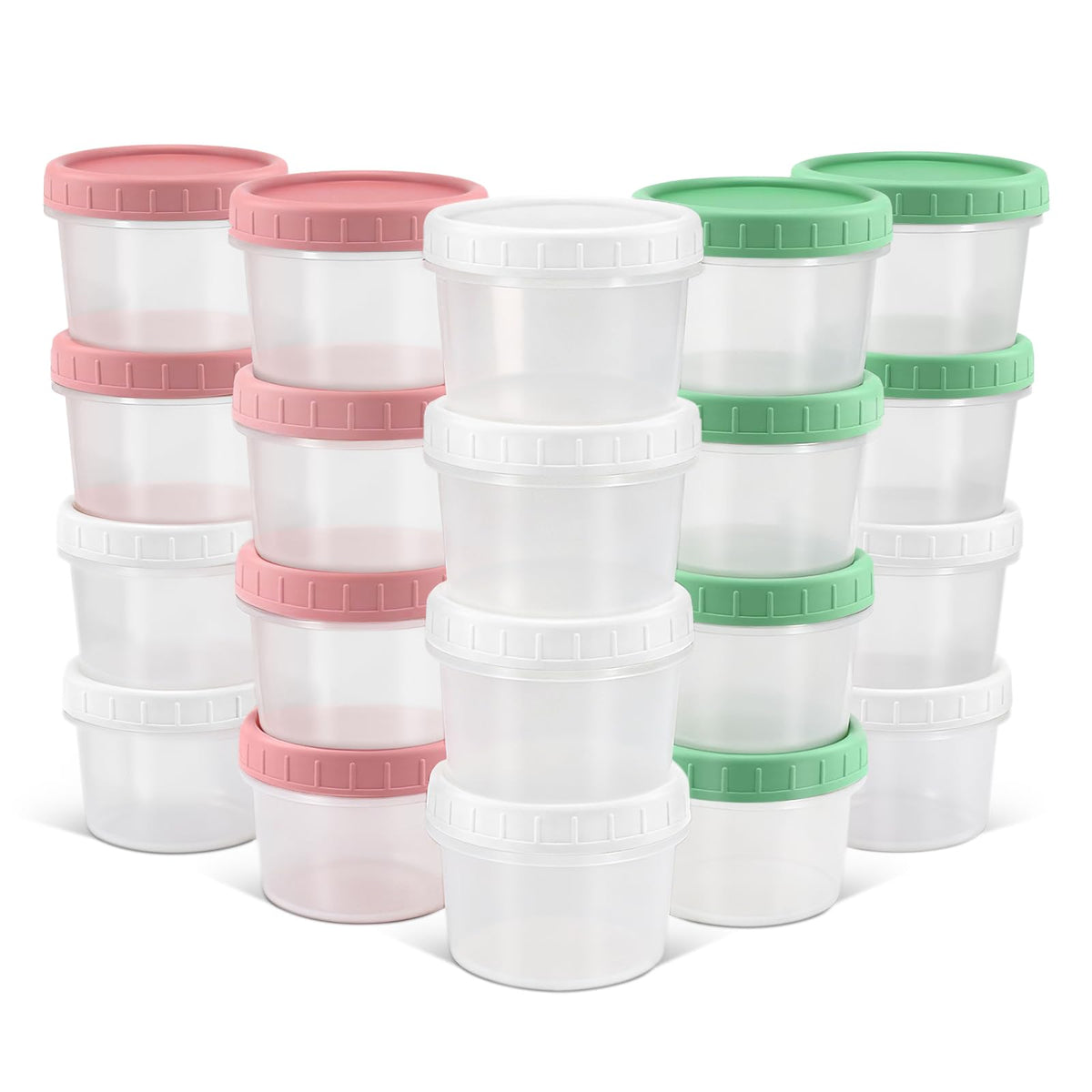 Contenedores plásticos Demora de 120 ml con tapas giratorias para salsas y porciones seguras.