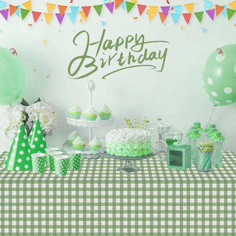 Mantel verde gingham Denwiller para picnic con estilo rústico