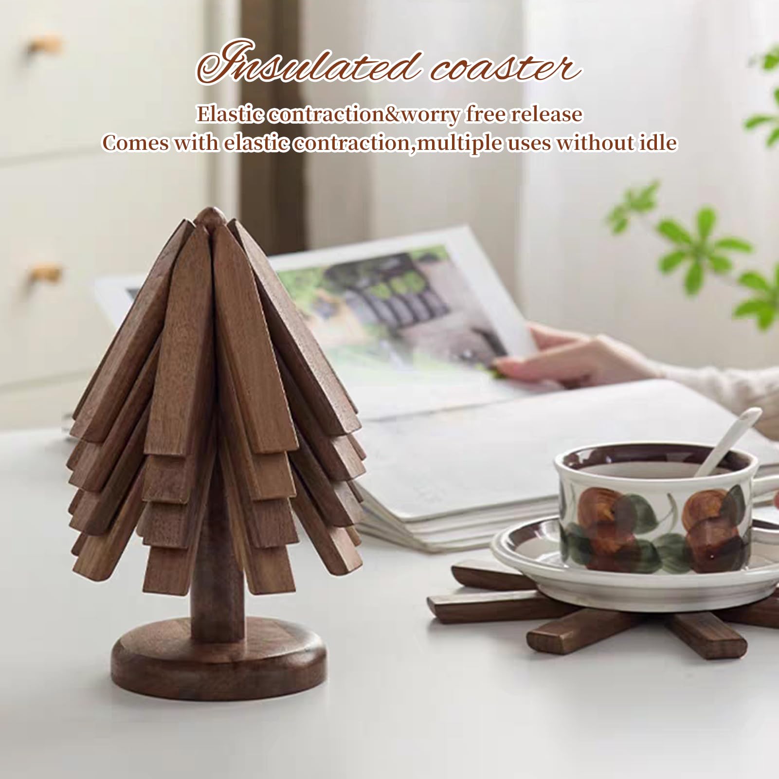 DEOLD trivet árbol nogal regalo único para cocina