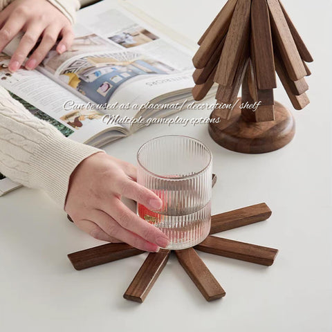 DEOLD trivet árbol nogal usos versátiles en la cocina