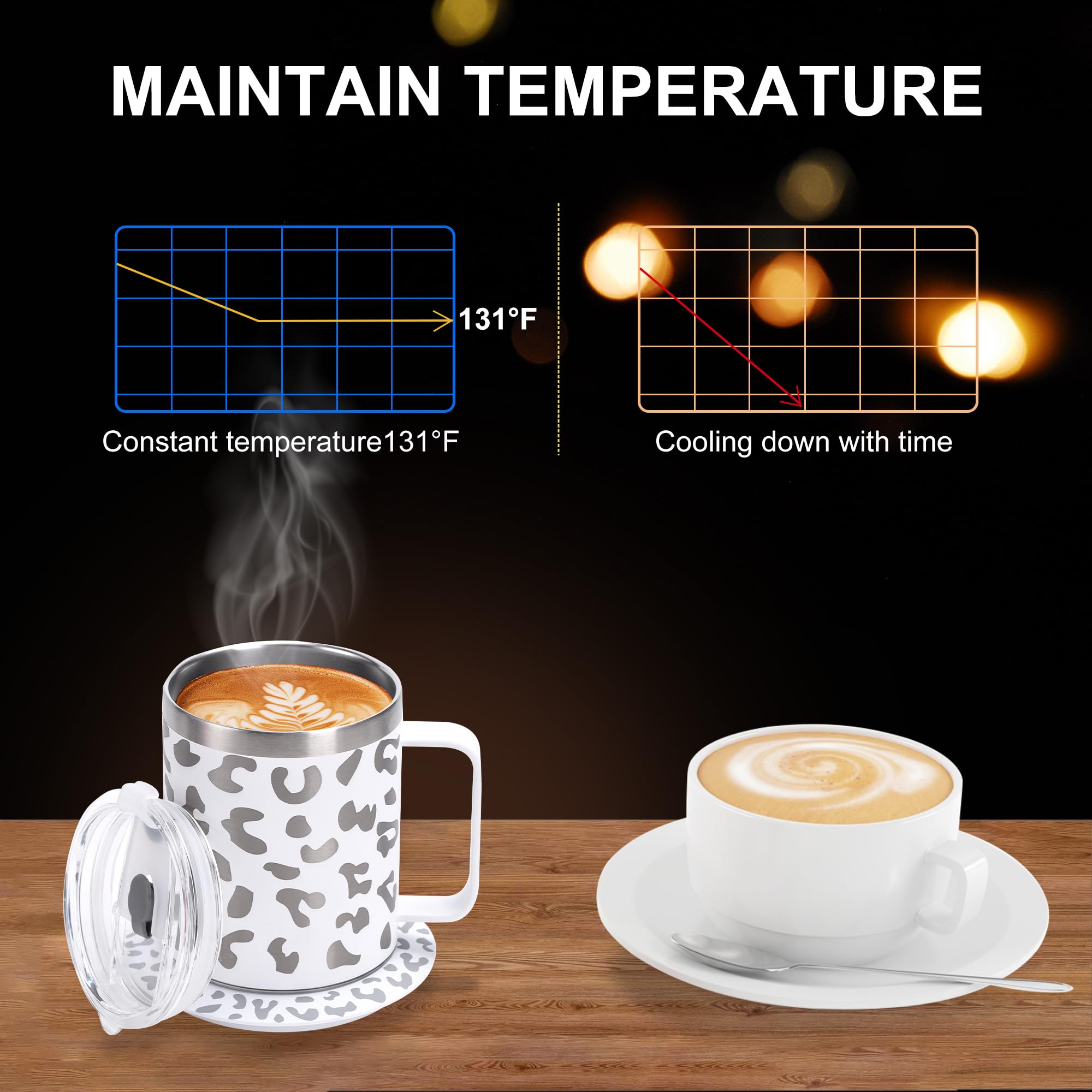 DEQIANG conjunto taza 12 onzas con accesorios para oficina