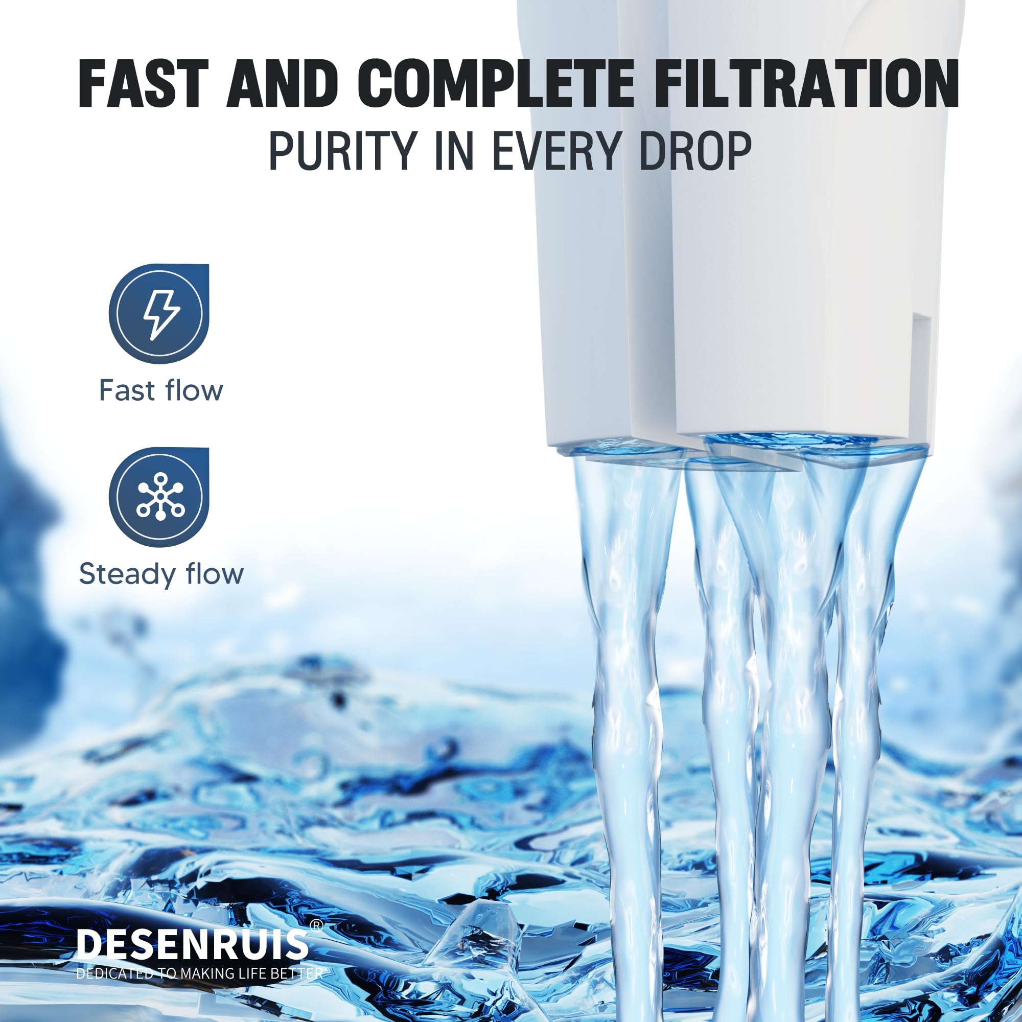 DESENRUIS filtro agua cambio recomendado cada dos meses