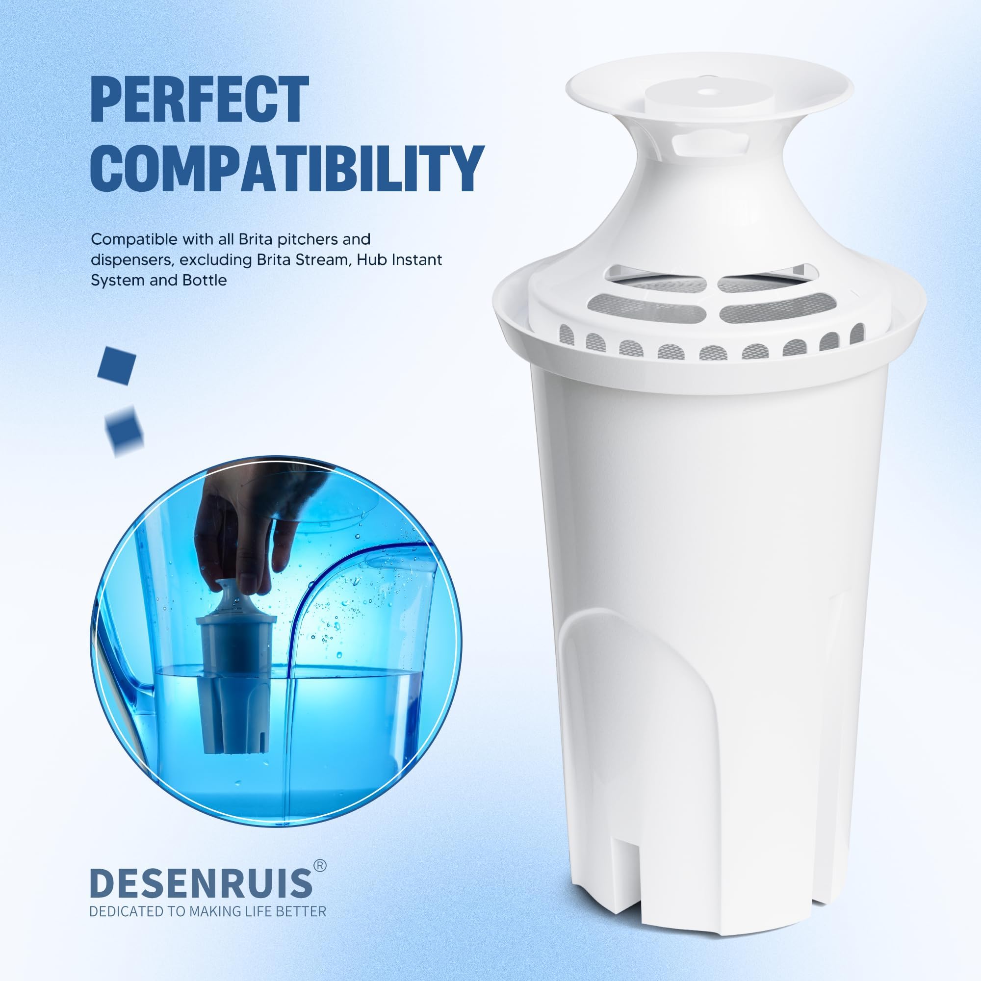 DESENRUIS filtro agua con materiales aptos para uso alimentario