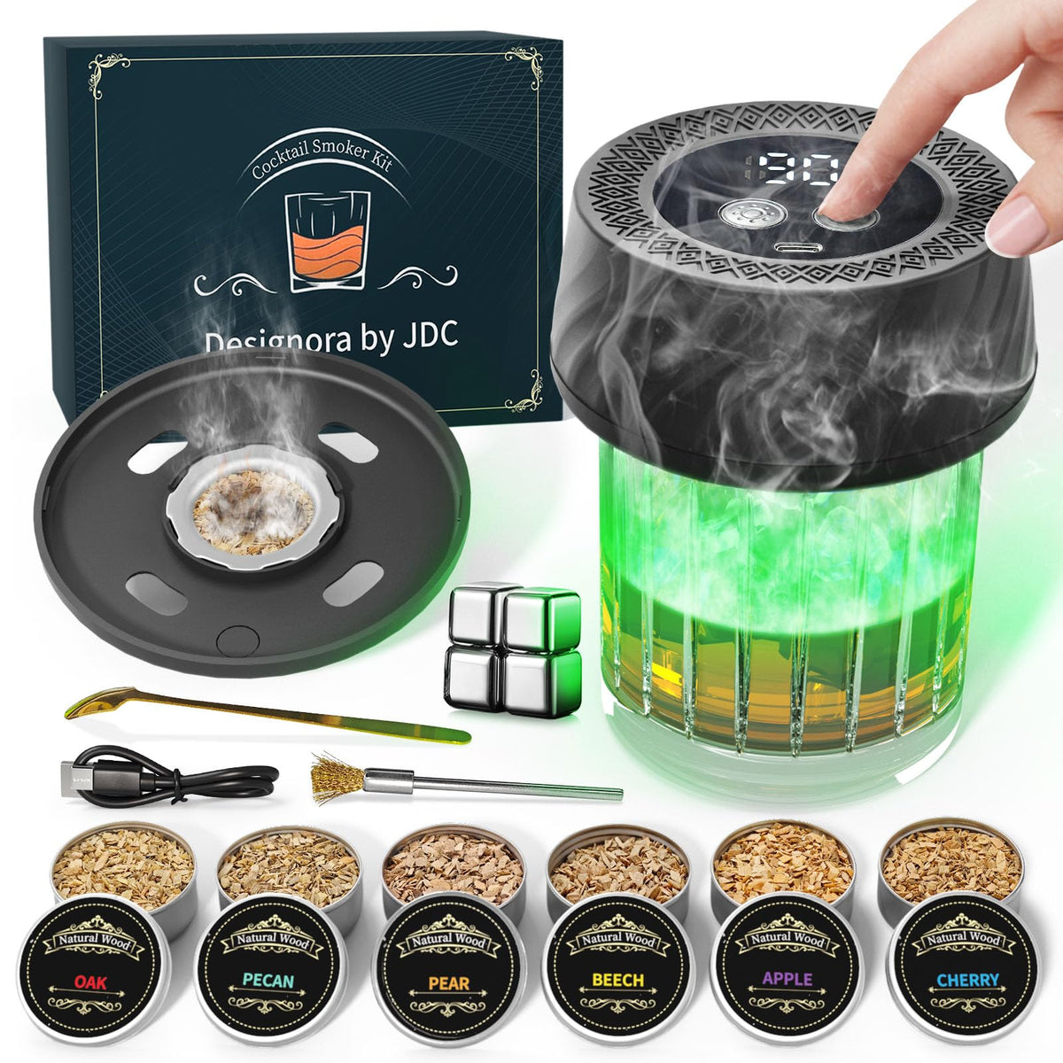 Kit ahumador Designora de JDC con encendedor integrado para whisky