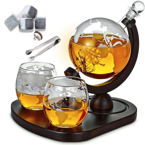 Conjunto decantador whisky globo de Desired Cart para impresionar en reuniones.