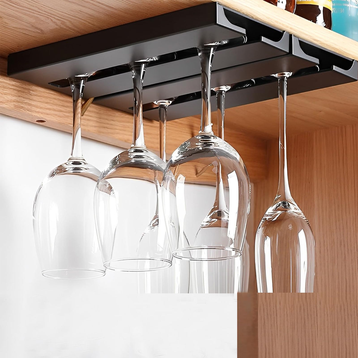 DESONAUT porta copas colgante bajo gabinete, ideal para organizar copas y ahorrar espacio.