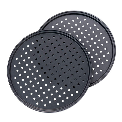 Destinymd bandeja de carbono para pizza 12p, perforada y duradera para uso diario.