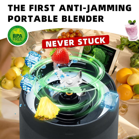 Devan portátil blender con batería de 6000mAh para uso prolongado.