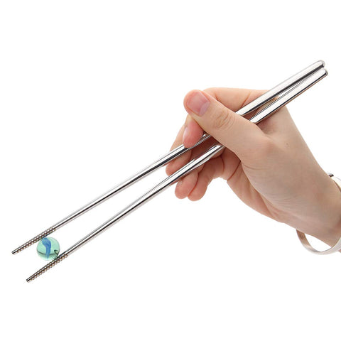 Devico palillos metálicos de 24 cm, manejo cómodo para principiantes.