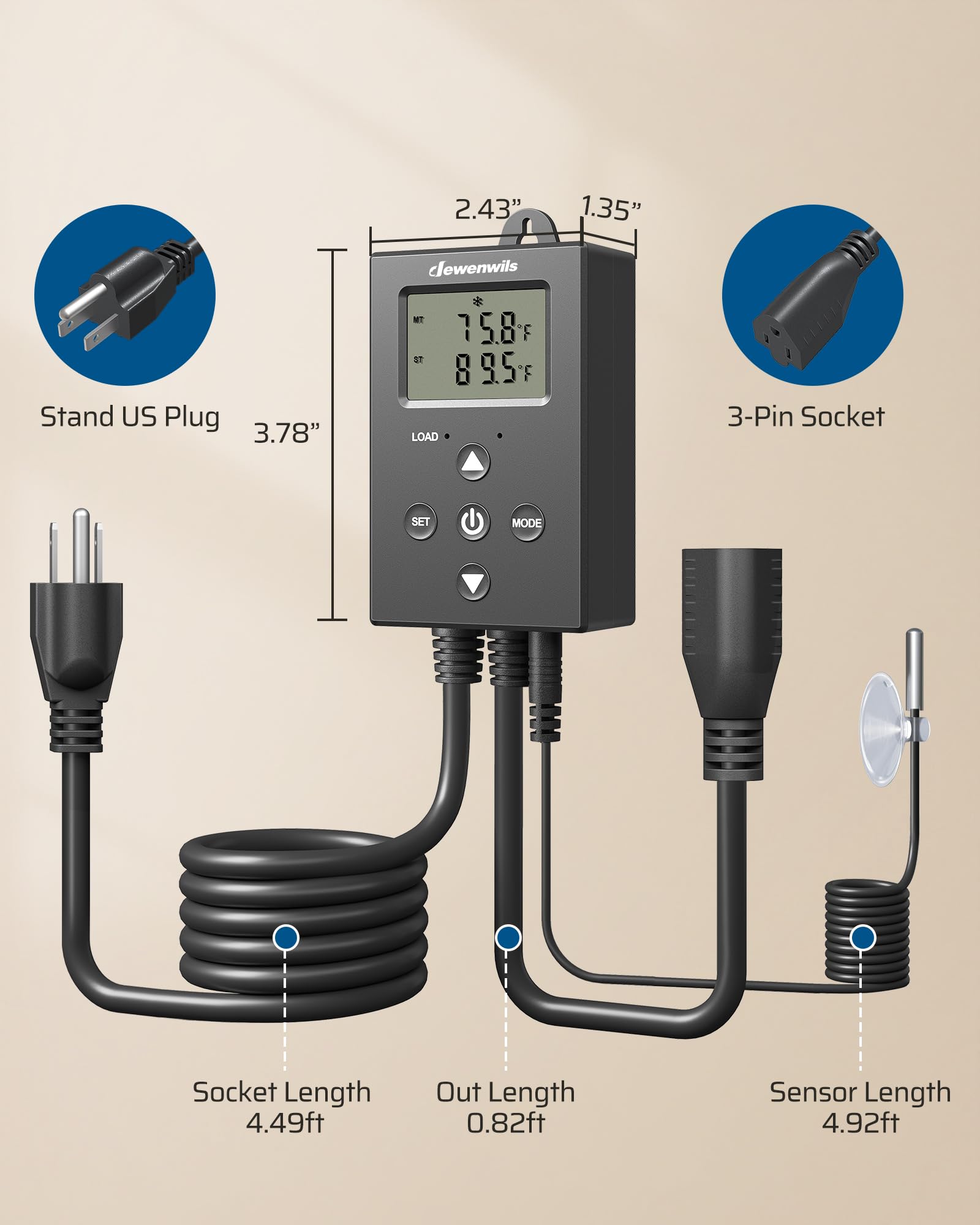 DEWENWILS cable SJT-18AWG seguro y resistente para conexiones duraderas