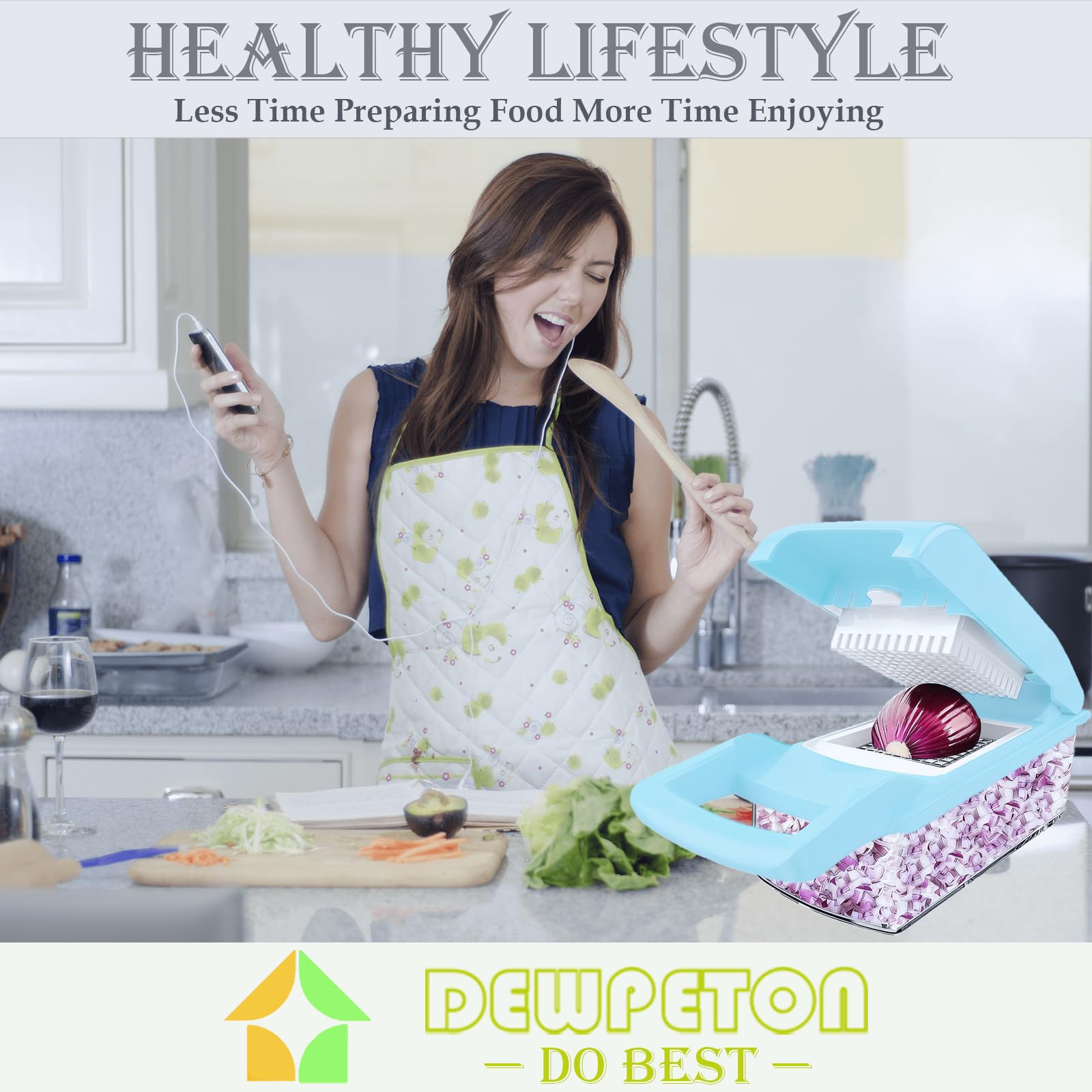 Base antideslizante Dewpeton Pro-Series, segura y apta para lavavajillas para limpieza rápida.