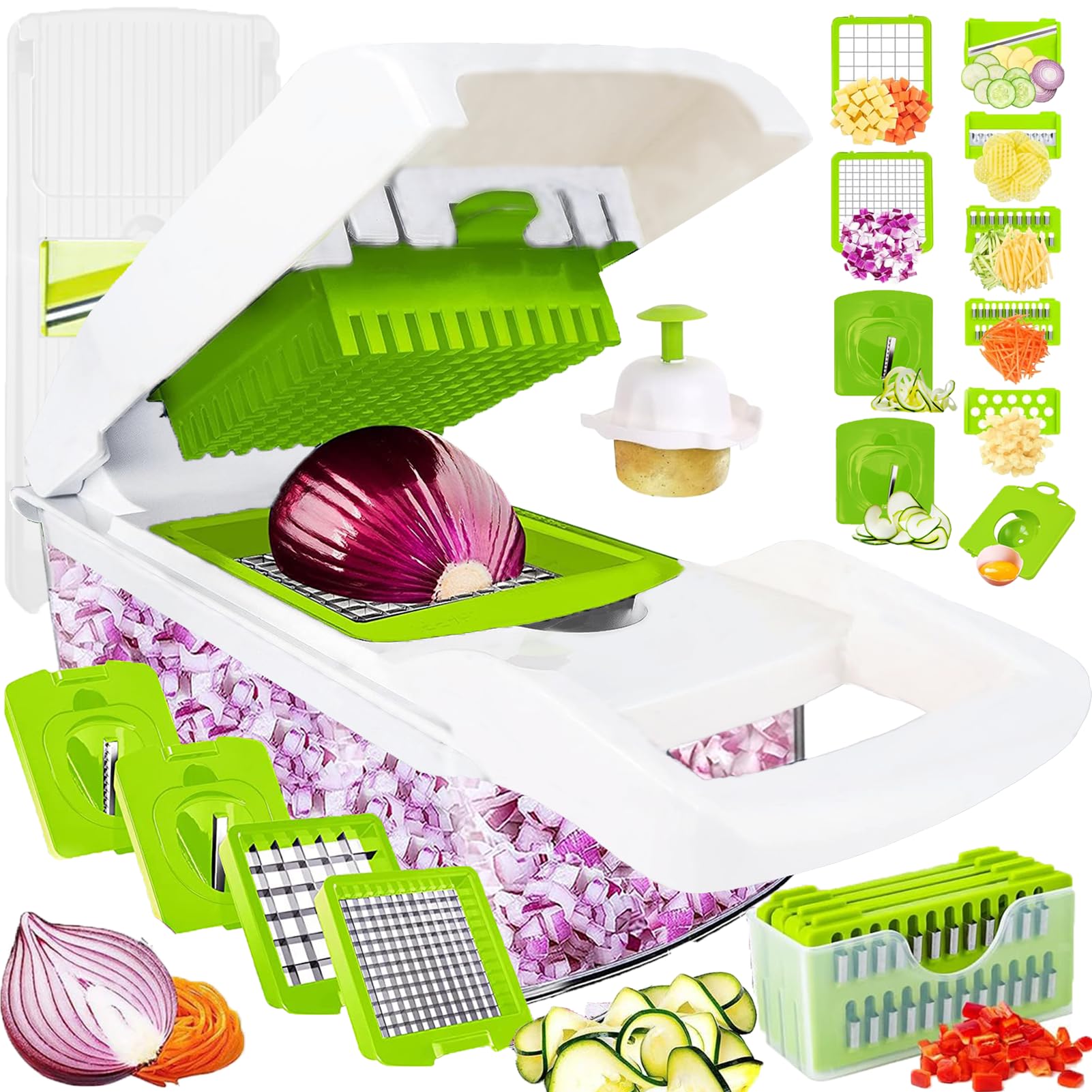 Dewpeton Pro-Series, cortador de verduras 20-en-1 para cortes precisos y rápidos.