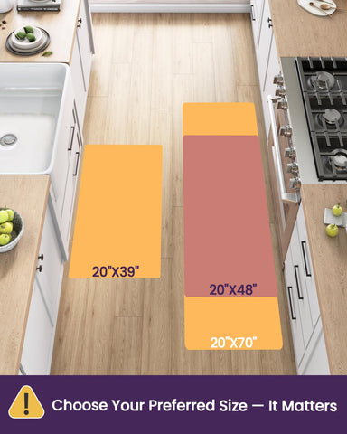 DEXI alfombra de cocina con borde biselado anti deslizante, seguridad al moverse.