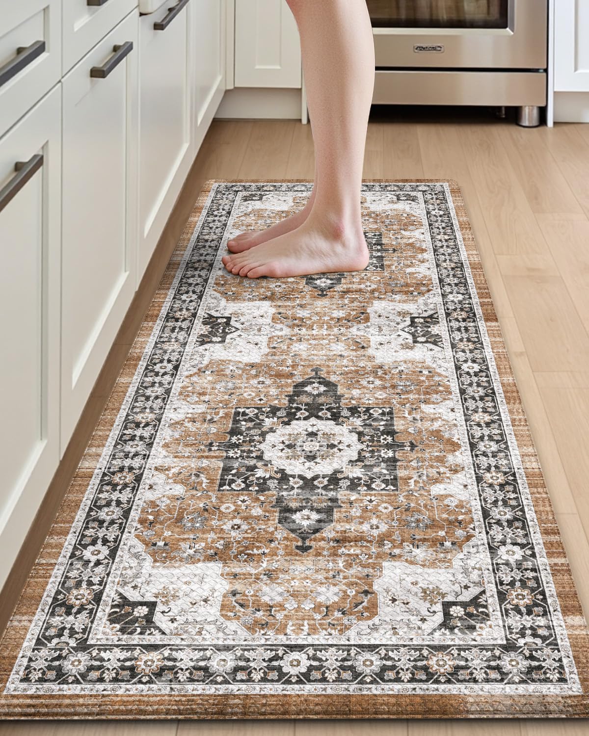 DEXI alfombrilla de cocina anti fatiga con diseño retro floral para uso diario