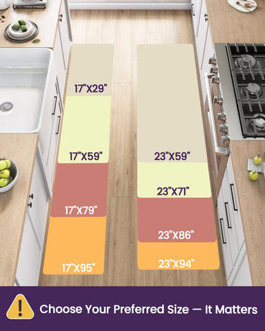 DEXI tapete cocina antifatiga 23x94 beige, superficie impermeable para derrames
