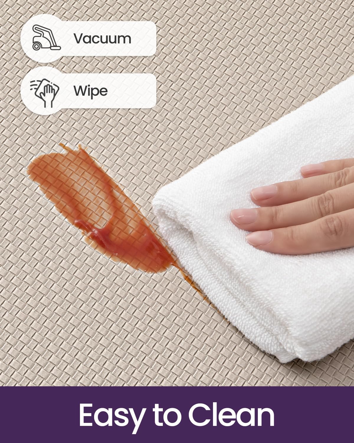 DEXI piso antifatiga cocina resistente al agua beige, facilita limpieza y durabilidad