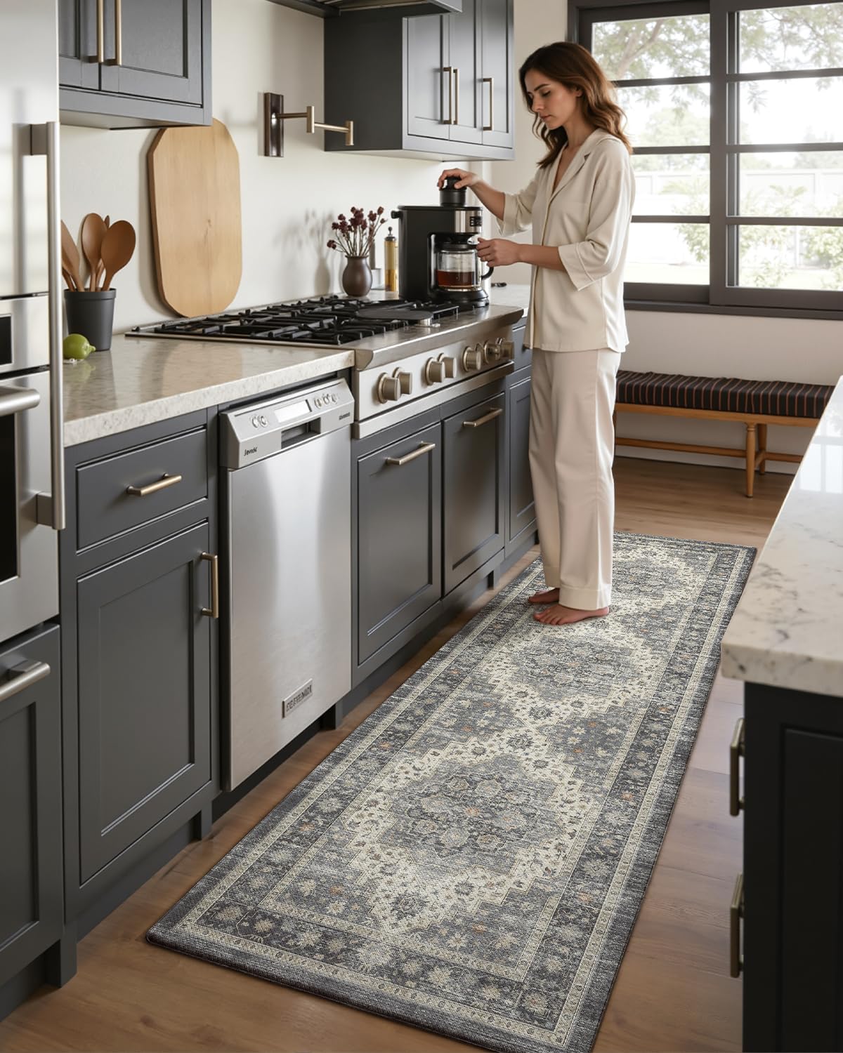 DEXI alfombrilla anti-deslizante para uso diario en cocina y trabajo.