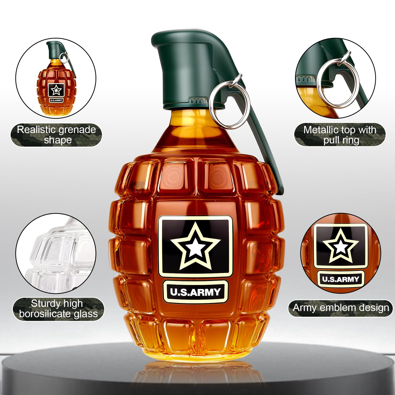 Dexspoeny botella de vidrio borosilicato de alta resistencia, diseño compacto para viaje.