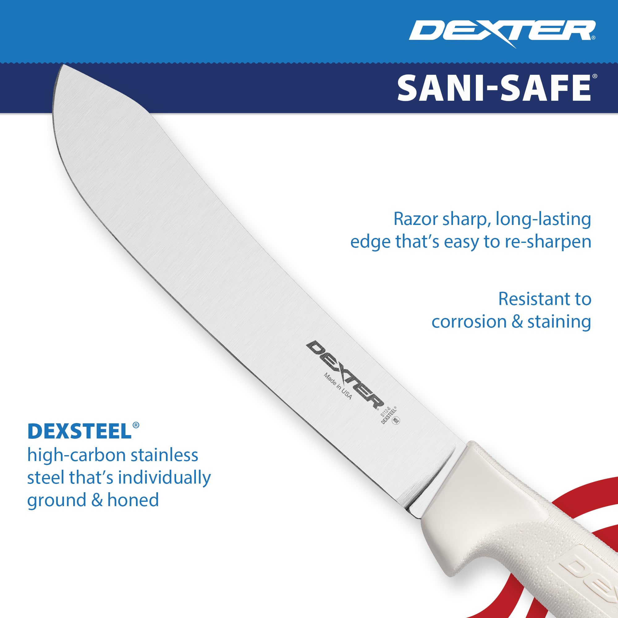 Dexter Outdoors cuchillo 8 pulgadas, corte-preciso para porciones uniformes.